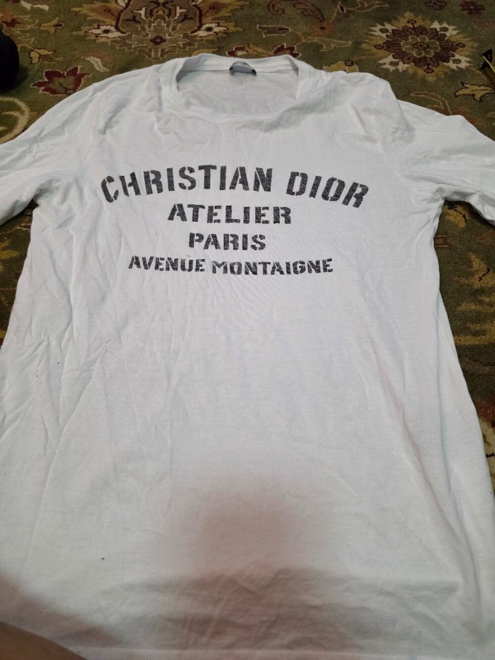 Dior Men's White Cotton Atelier Long Sleeve T-Shirt xl